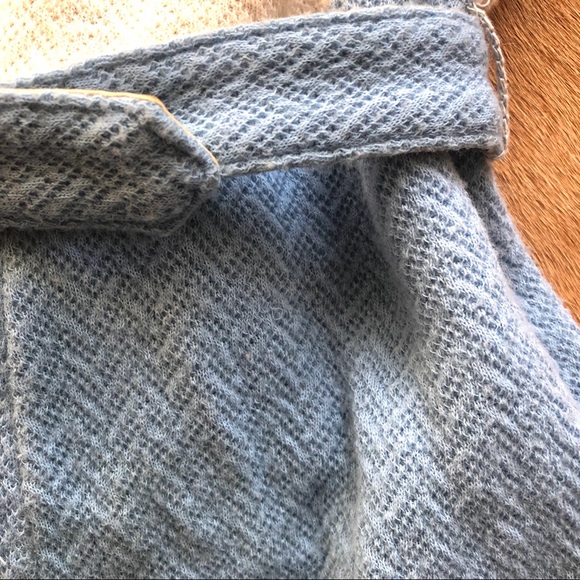 VINTAGE 40s 50s knit embroider swimsuit baby blue - Picture 3 of 6